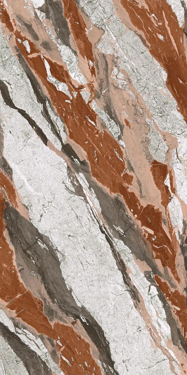Dreamy Red Vein Parlak Porselen Plaka 160x320